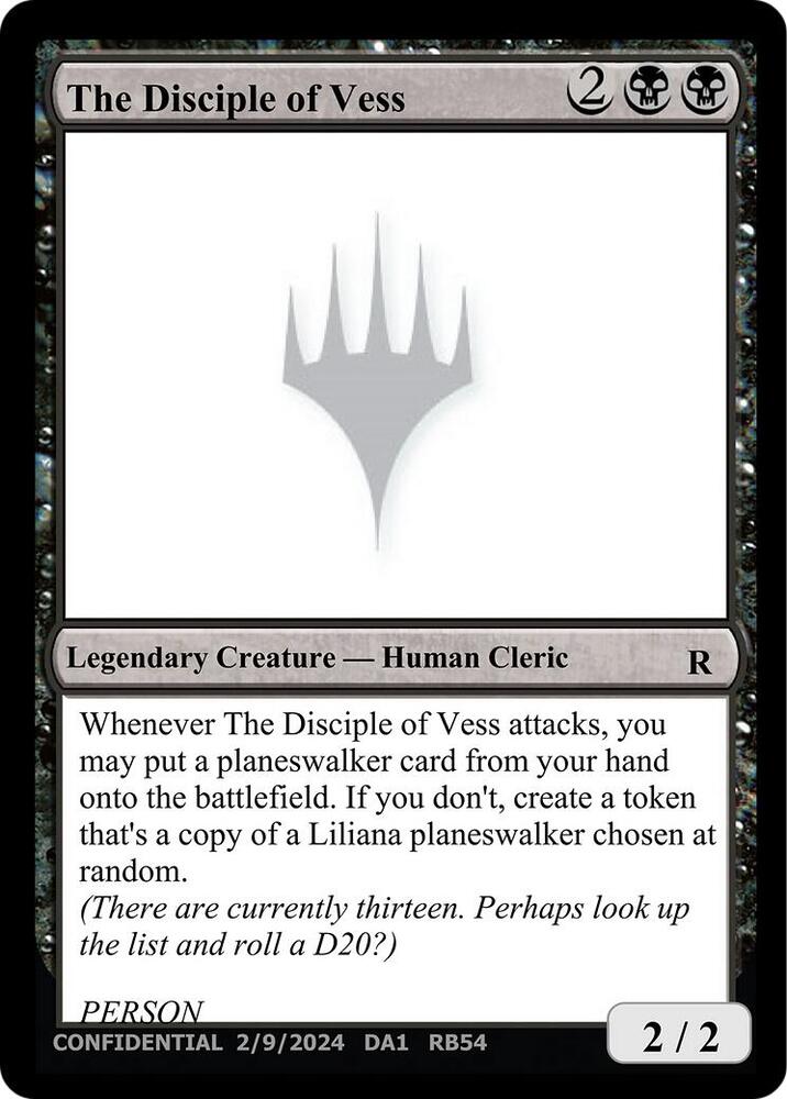 The Disciple of Vess, Un-Known Event Playtest Cards #641707