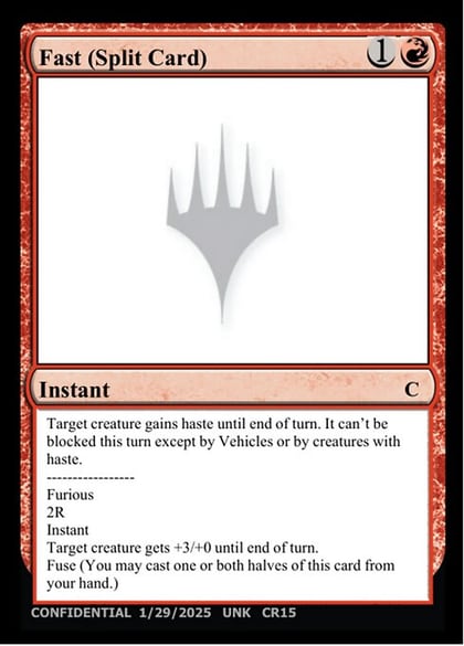 Fast (Split Card), Un-Known Event Playtest Cards #650203