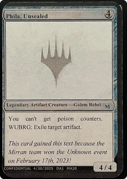Phila, Unsealed (Reprint), Un-Known Event Playtest Cards #664143