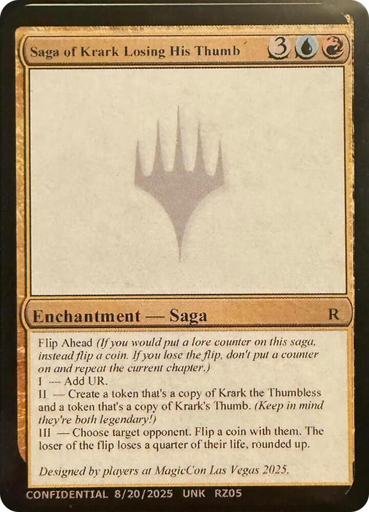 Saga of Krark Losing His Thumb, Un-Known Event Playtest Cards #664541