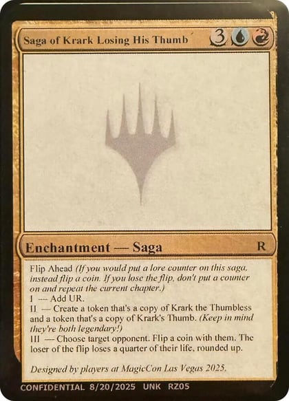 Saga of Krark Losing His Thumb, Un-Known Event Playtest Cards #664541