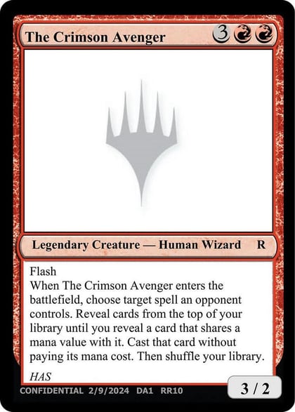 The Crimson Avenger, Un-Known Event Playtest Cards #664546