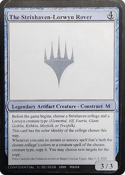 The Strixhaven-Lorwyn Rover, Un-Known Event Playtest Cards #693602