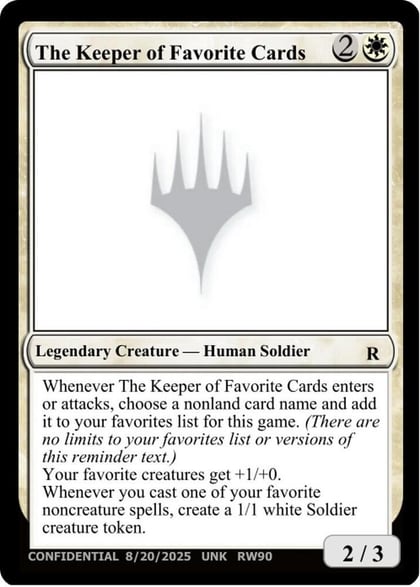The Keeper of Favorite Cards (8/20/2025), Un-Known Event Playtest Cards #701574