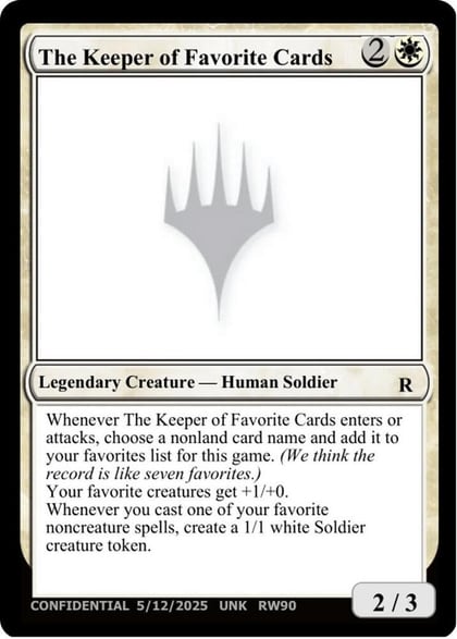 The Keeper of Favorite Cards (5/12/2025), Un-Known Event Playtest Cards #701575