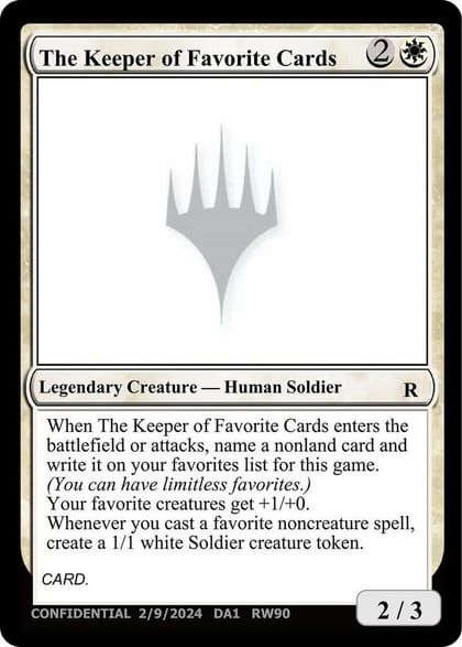 The Keeper of Favorite Cards (2/9/2024), Un-Known Event Playtest Cards #701580