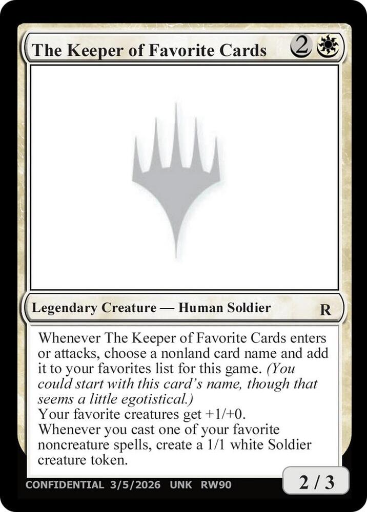 The Keeper of Favorite Cards (3/5/2026), Un-Known Event Playtest Cards #701583