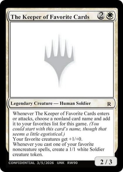 The Keeper of Favorite Cards (3/5/2026), Un-Known Event Playtest Cards #701583