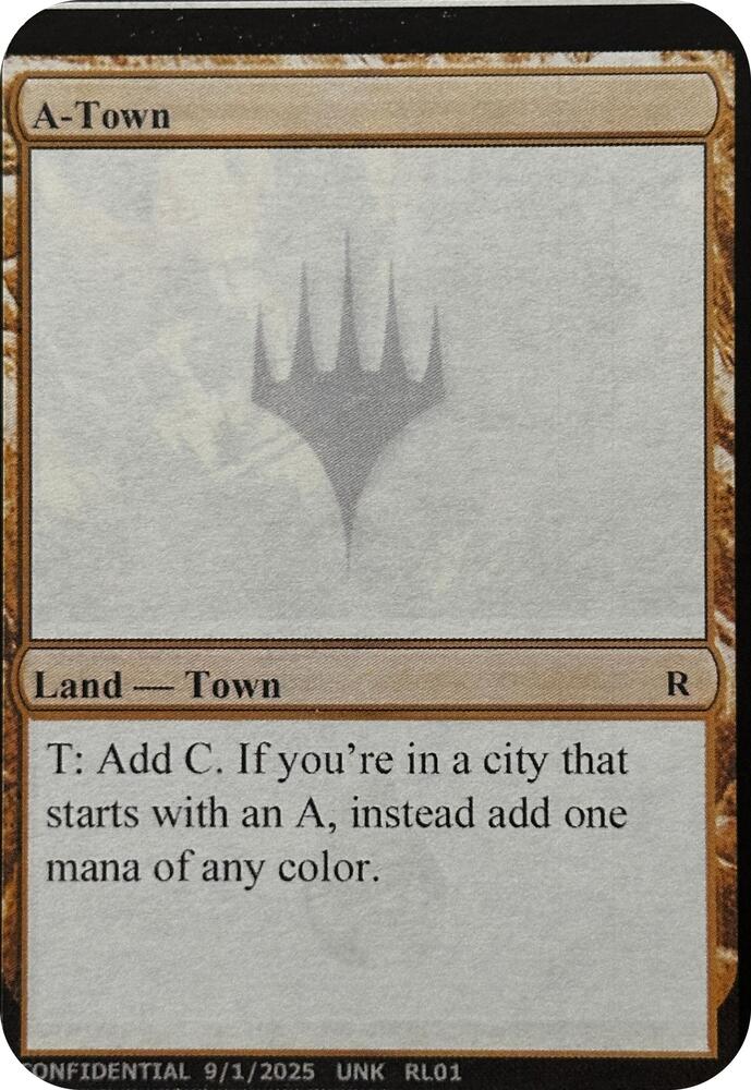 A-Town, Un-Known Event Playtest Cards #711478