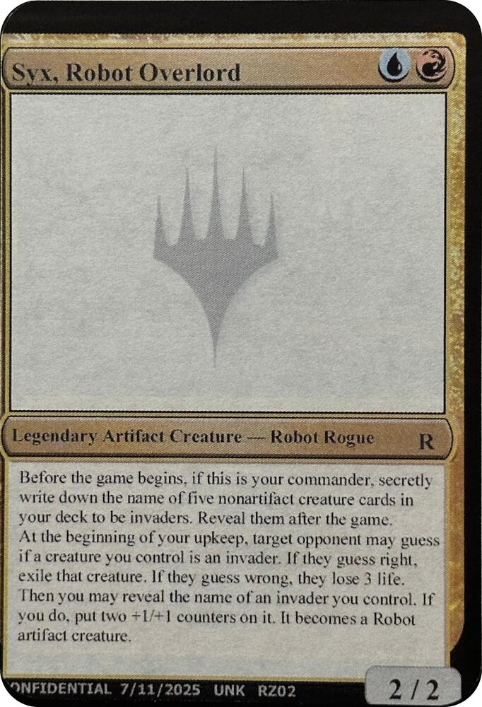 Syx, Robot Overlord, Un-Known Event Playtest Cards #711482