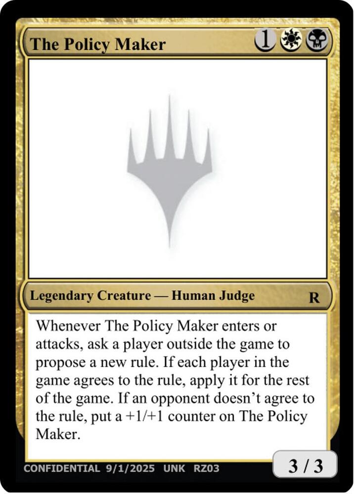 The Policy Maker, Un-Known Event Playtest Cards #712875