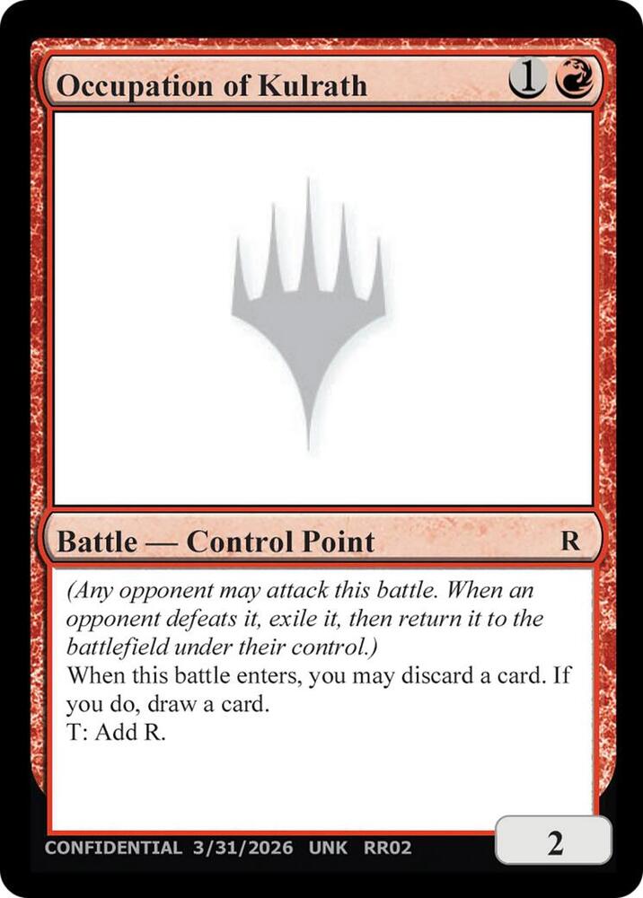 Occupation of Kulrath, Un-Known Event Playtest Cards #712879