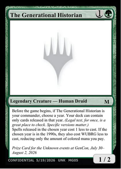 The Generational Historian, Un-Known Event Playtest Cards #712894