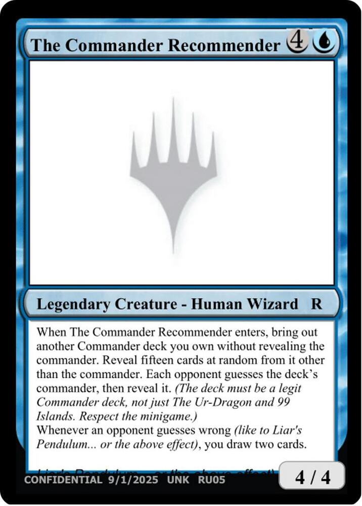 The Commander Recommender, Un-Known Event Playtest Cards #712895