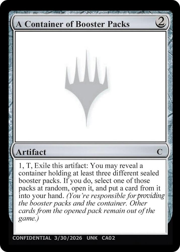 A Container of Booster Packs, Un-Known Event Playtest Cards #712896
