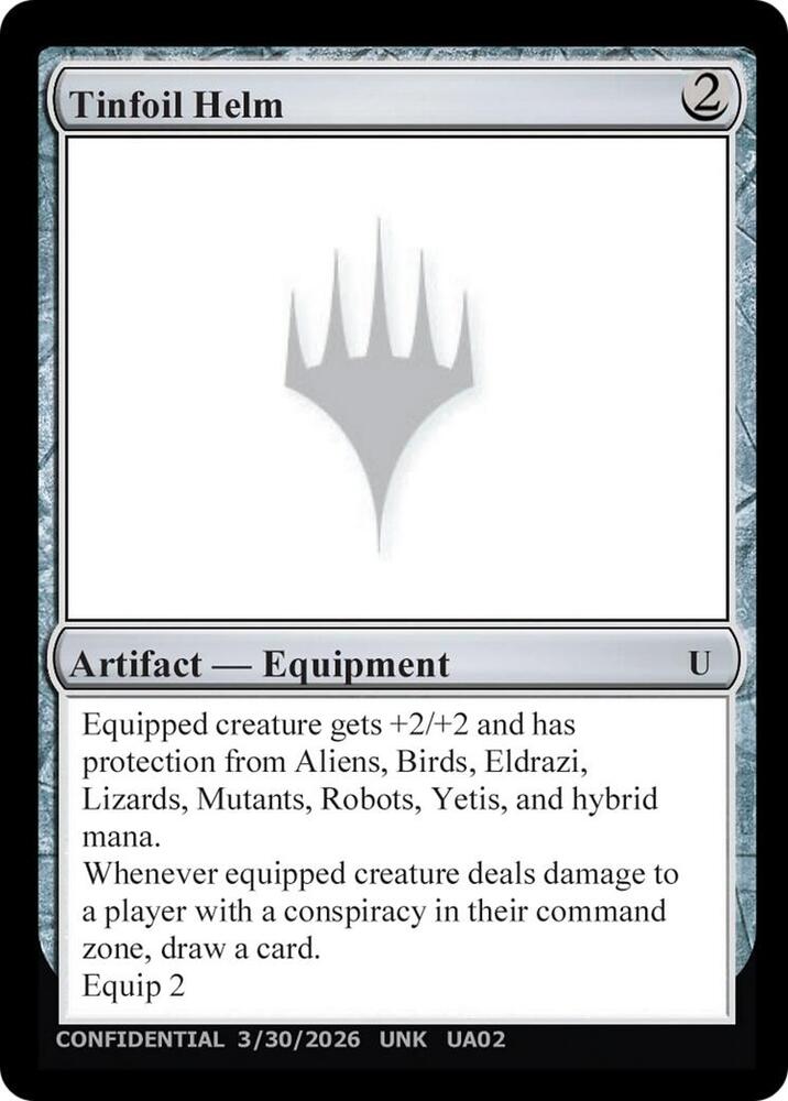 Tinfoil Helm, Un-Known Event Playtest Cards #712897