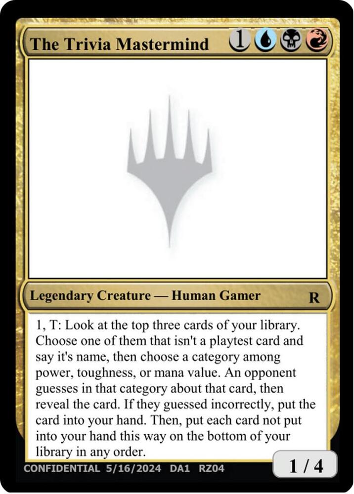 The Trivia Mastermind, Un-Known Event Playtest Cards #712921