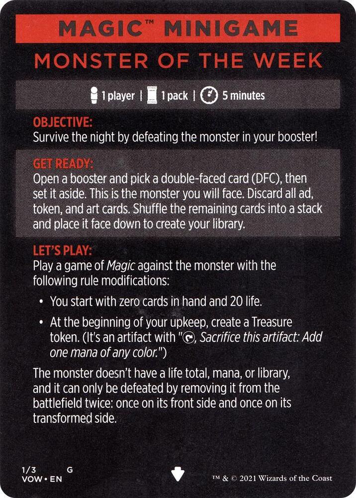Magic Minigame: Monster of The Week, Innistrad: Crimson Vow 1