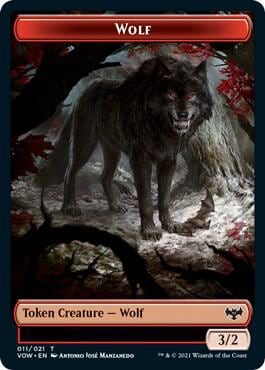 Wolf (011) // Wolf (014) Double-Sided Token, Innistrad: Crimson Vow 11 // 14