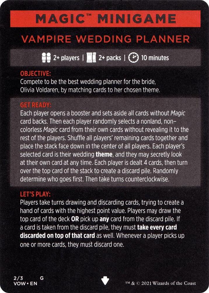 Magic Minigame: Vampire Wedding Planner, Innistrad: Crimson Vow 2