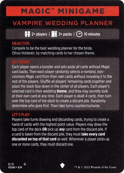 Magic Minigame: Vampire Wedding Planner, Innistrad: Crimson Vow 2