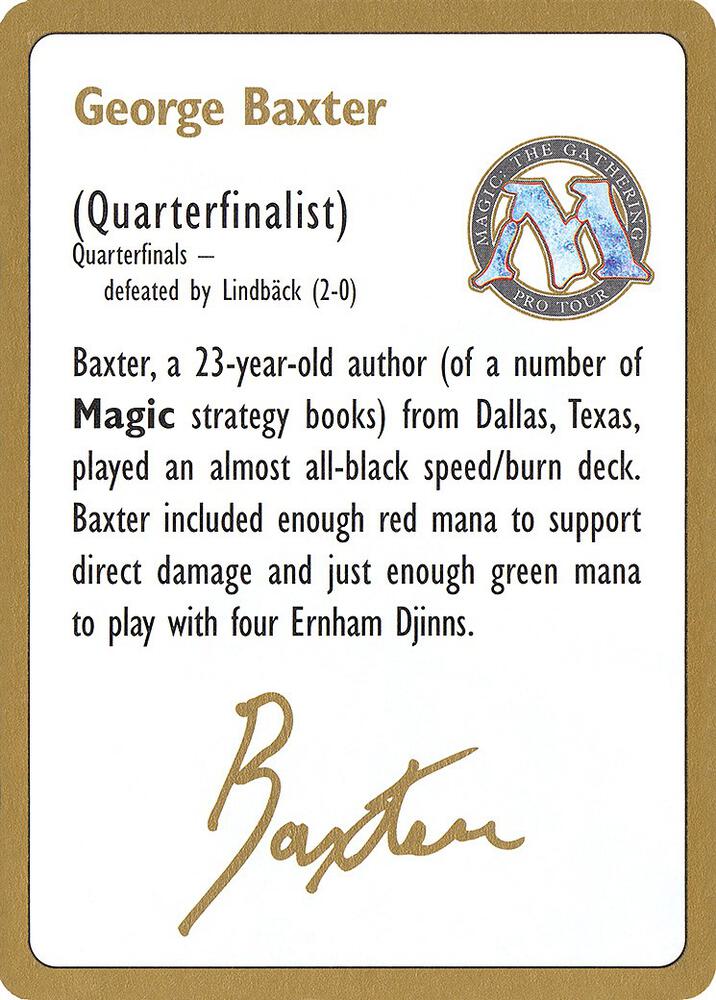 1996 George Baxter Biography Card, World Championship Decks #158597