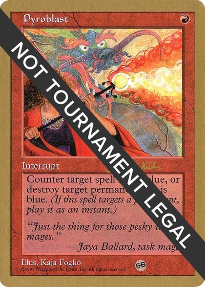 Pyroblast - 1997 Janosch Kuhn (5ED) (SB), World Championship Decks #162441