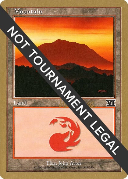 Mountain (343) - 1999 Kai Budde (6ED), World Championship Decks #164421