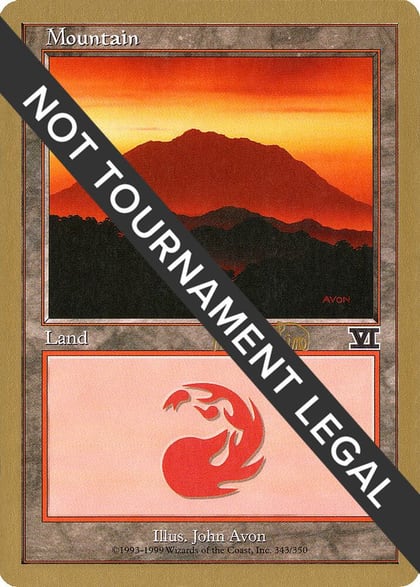 Mountain (343) - 1999 Mark Le Pine (6ED), World Championship Decks #164968
