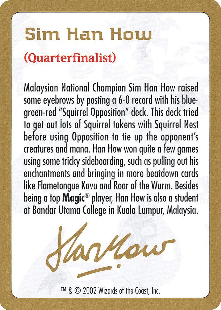 2002 Sim Han How Biography Card, World Championship Decks #173903