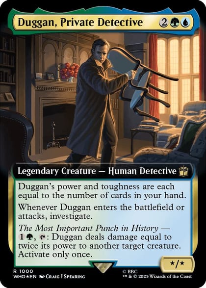 Duggan, Private Detective (Extended Art) (Surge Foil), Universes Beyond: Doctor Who 1000