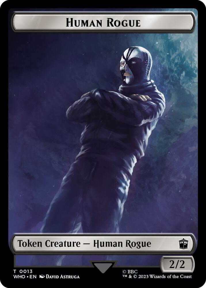 Human Rogue // Clue (0022) Double-Sided Token, Universes Beyond: Doctor Who 13 // 22