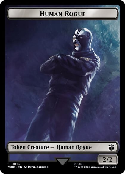 Human Rogue // Clue (0021) Double-Sided Token, Universes Beyond: Doctor Who 13 // 21