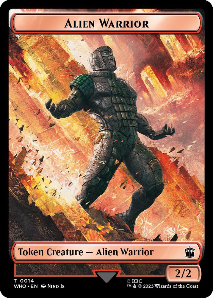 Alien Warrior // Treasure (0030) Double-Sided Token, Universes Beyond: Doctor Who 14 // 30
