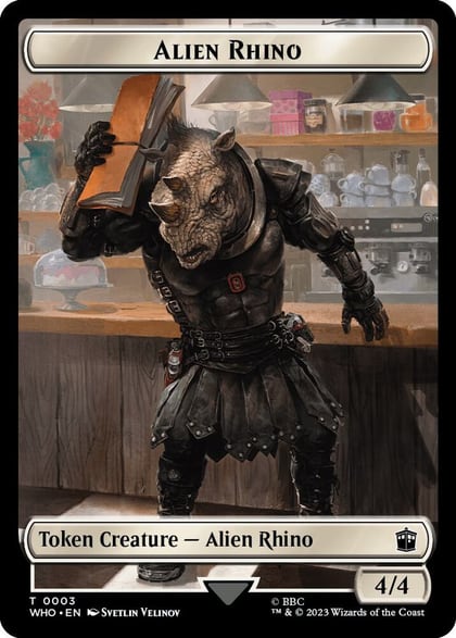 Alien Rhino // Alien Salamander Double-Sided Token, Universes Beyond: Doctor Who 3 // 16