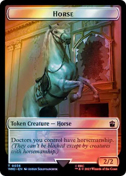 Horse // Alien Salamander Double-Sided Token (Surge Foil), Universes Beyond: Doctor Who 36 // 48