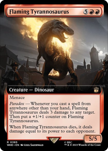 Flaming Tyrannosaurus (Extended Art), Universes Beyond: Doctor Who 385