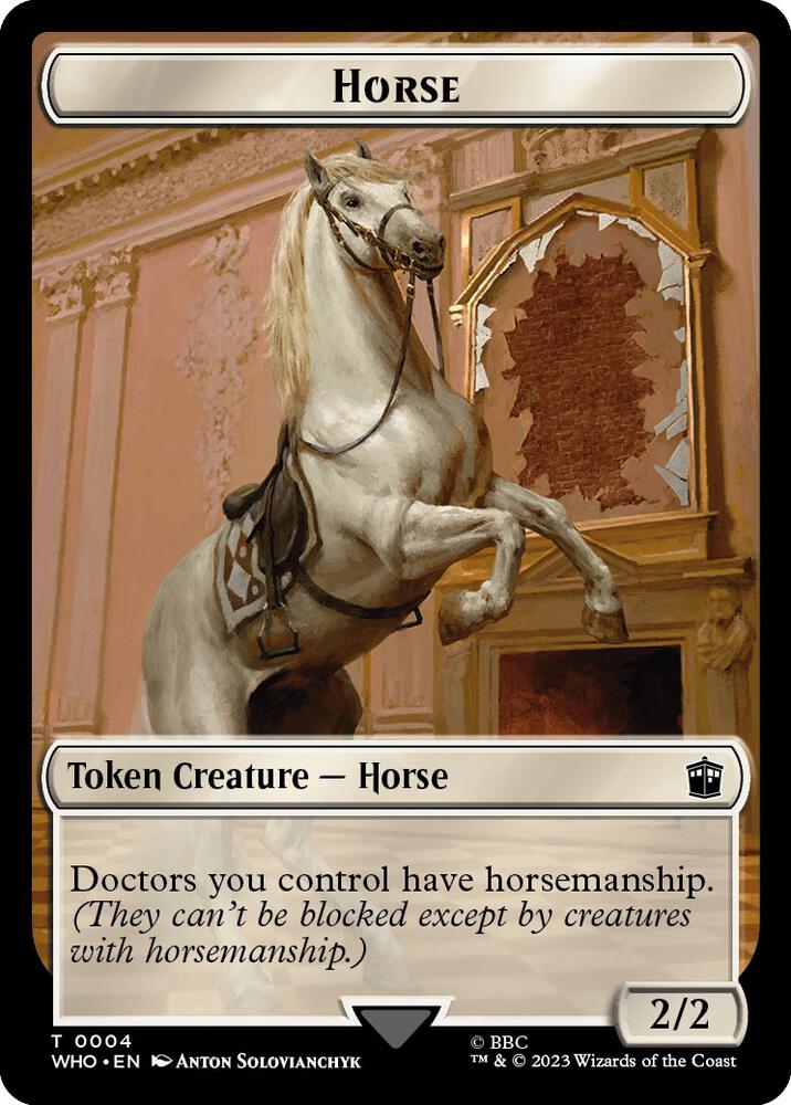 Horse // Soldier Double-Sided Token, Universes Beyond: Doctor Who 4 // 8