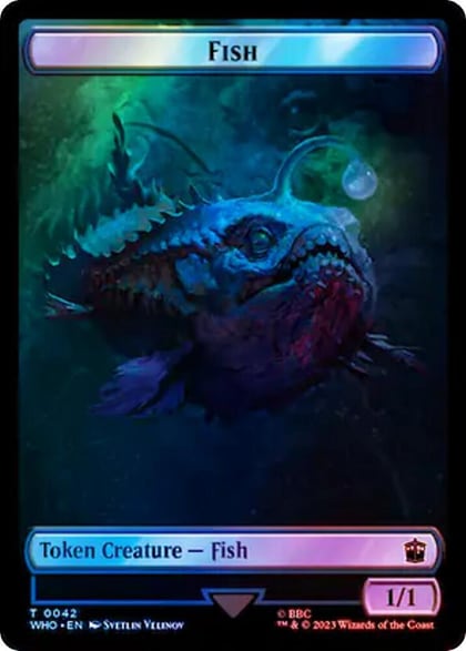 Fish // Treasure (0060) Double-Sided Token (Surge Foil), Universes Beyond: Doctor Who 42 // 60