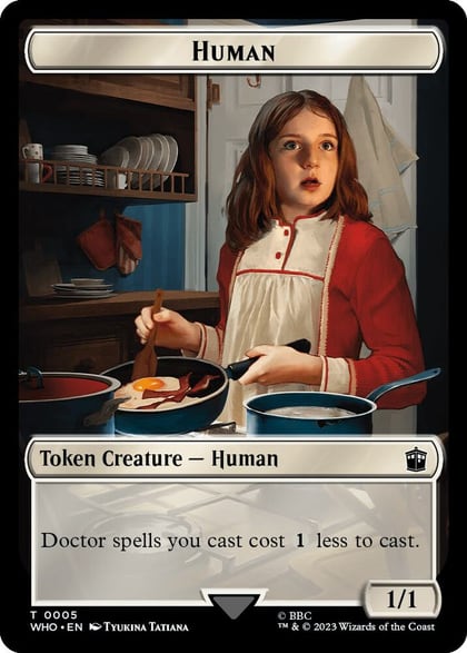 Human (0005) // Clue (0023) Double-Sided Token, Universes Beyond: Doctor Who 5 // 23