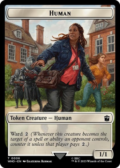 Human (0006) // Fish Double-Sided Token, Universes Beyond: Doctor Who 6 // 10