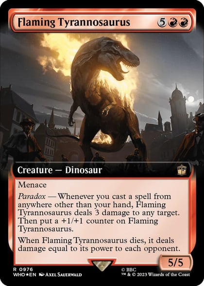 Flaming Tyrannosaurus (Extended Art) (Surge Foil), Universes Beyond: Doctor Who 976