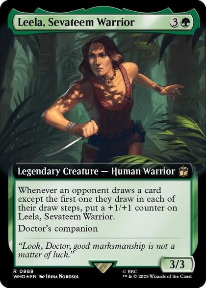 Leela, Sevateem Warrior (Extended Art) (Surge Foil), Universes Beyond: Doctor Who 989