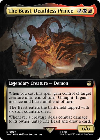 The Beast, Deathless Prince (Extended Art) (Surge Foil), Universes Beyond: Doctor Who 994