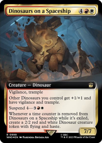 Dinosaurs on a Spaceship (Extended Art) (Surge Foil), Universes Beyond: Doctor Who 999
