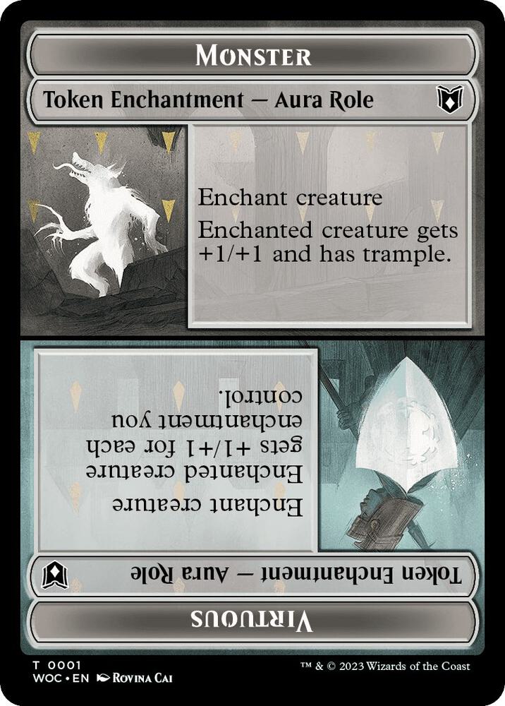 Monster Role / Virtuous Role // Royal Role / Virtuous Role Double-Sided Token, Commander: Wilds of Eldraine 1 // 2