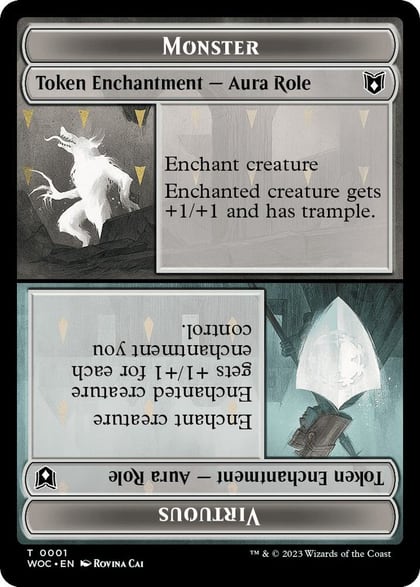 Monster Role / Virtuous Role // Royal Role / Virtuous Role Double-Sided Token, Commander: Wilds of Eldraine 1 // 2