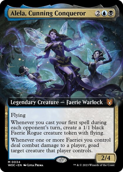 Alela, Cunning Conqueror (Extended Art), Commander: Wilds of Eldraine 34