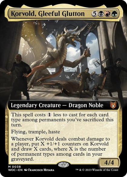 Korvold, Gleeful Glutton (Extended Art), Commander: Wilds of Eldraine 38