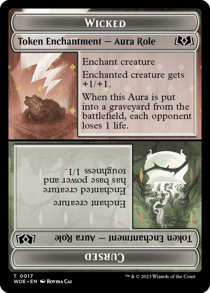 Wicked Role / Cursed Role // Emblem - On An Adventure Double-Sided Token, Wilds of Eldraine 17 // 18